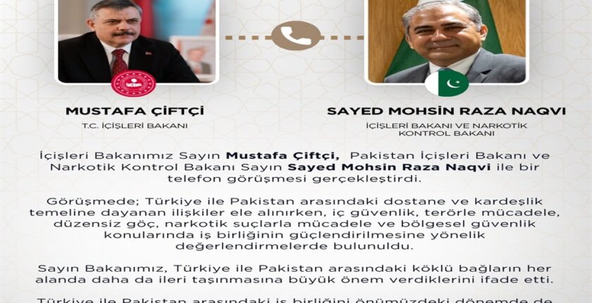 Bakan Çiftçi’den Pakistanlı Mevkidaşı ile Kritik Telefon Görüşmesi