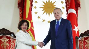 Cumhurbaşkanı Erdoğan, Kuzey Makedonya Cumhurbaşkanı Davkova ile Görüştü