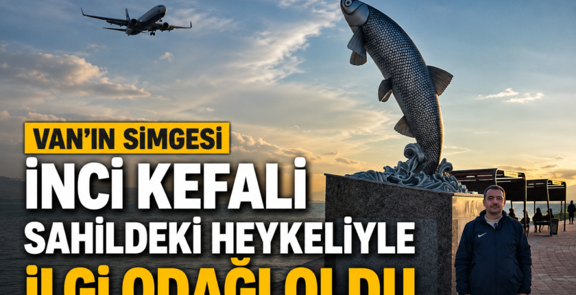 Van’ın simgesi inci kefali sahildeki heykeliyle ilgi odağı oldu
